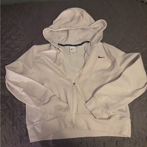 Nike White Dri-FIT Hoodie zip up